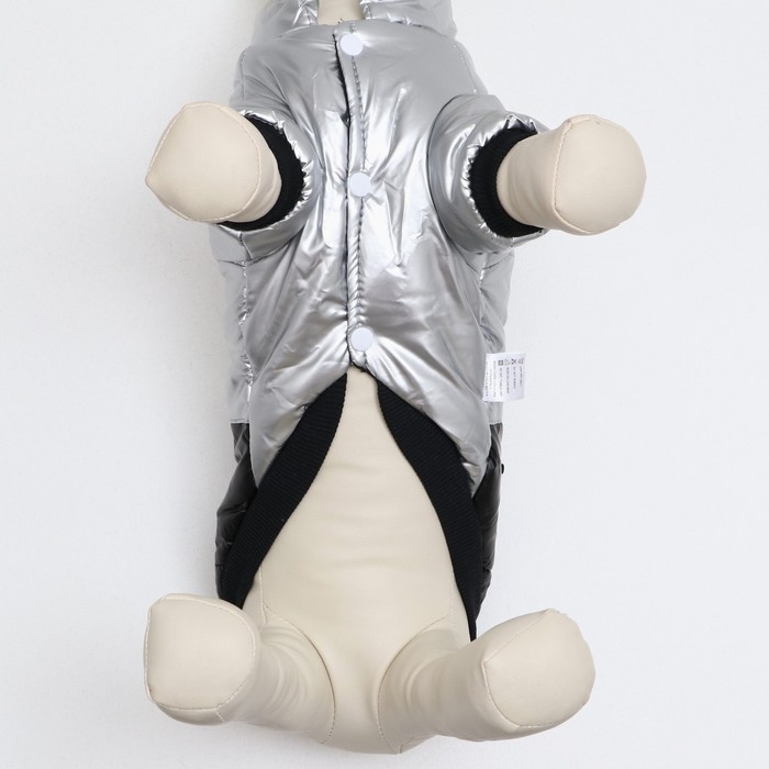 Куртка для собак  Куртка для собак "Космонавт", размер 16, чёрно-серебряная (ДС 40, ОШ 34, ОГ 48 см)