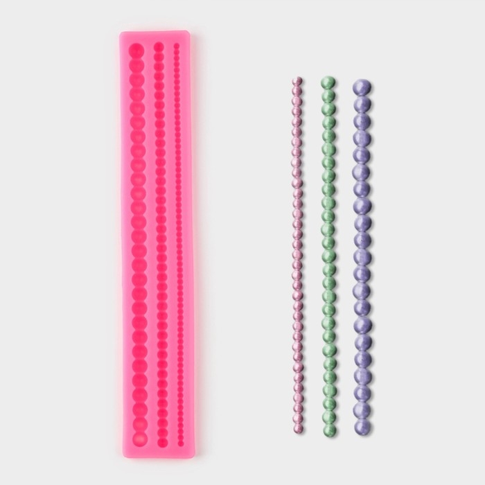 Молд «Жемчуг», силикон, 30×5×1 см, цвет МИКС Молд «Жемчуг», силикон, 30×5×1 см, цвет МИКС