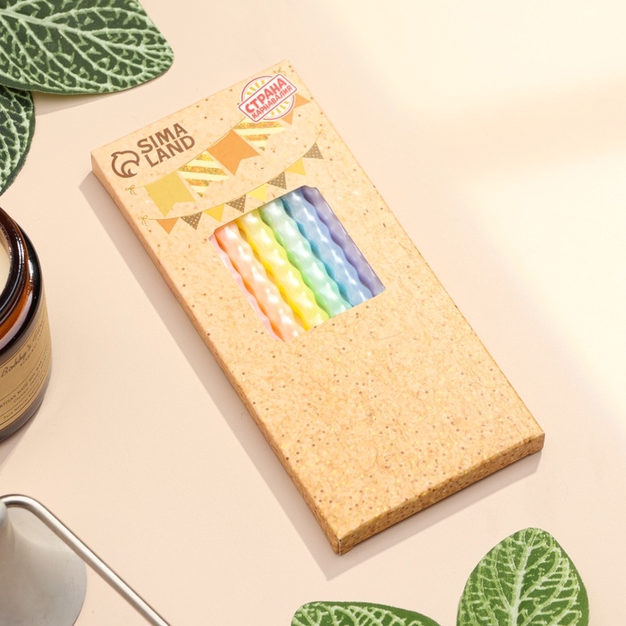 Свечи для торта Свечи для торта "Праздничная волна", 6 шт, пастельные цвета