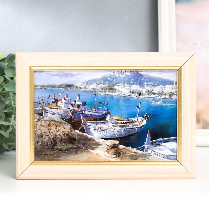 Ключница Ключница "Белые лодочки" 15х21 см молочный дуб