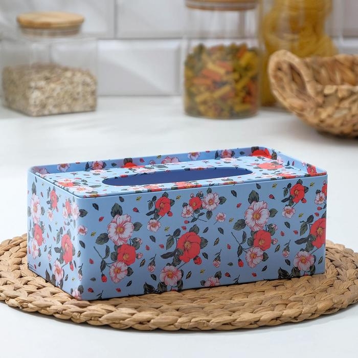 Салфетница «Поле», 25×13,5×9,5 см, цвет голубой Салфетница «Поле», 25×13,5×9,5 см, цвет голубой