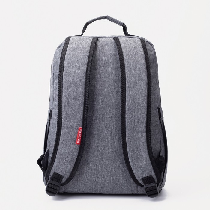 Рюкзак мужской на молнии, RISE, наружный карман, цвет серый Рюкзак мужской на молнии, RISE, наружный карман, цвет серый