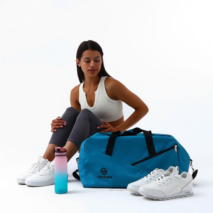 Сумка дорожная на молнии TEXTURA, большой размер, цвет бирюзовый Сумка дорожная на молнии TEXTURA, большой размер, цвет бирюзовый