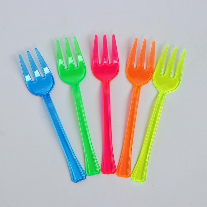 Вилки пластиковые, 12 шт., цвета МИКС Вилки пластиковые, 12 шт., цвета МИКС