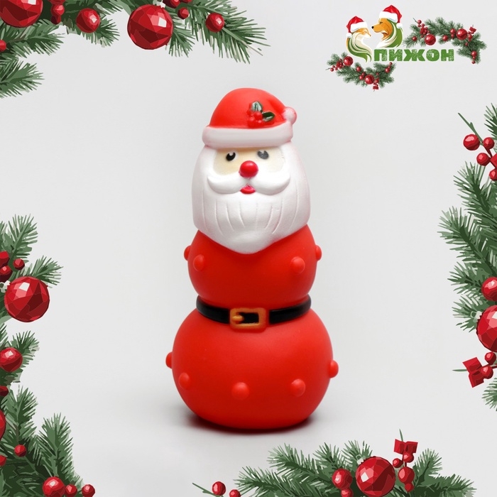 Новый год. Игрушка пищащая  Новый год. Игрушка пищащая "Мороз 3Х" для собак, 12,5 х 6 см