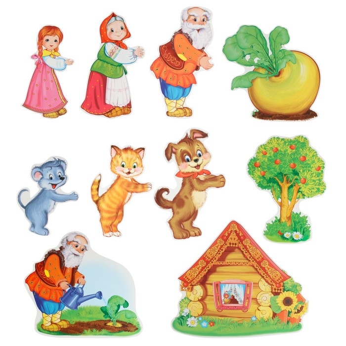 Набор украшений на скотче Набор украшений на скотче "Герои сказки Репка" 10 штук