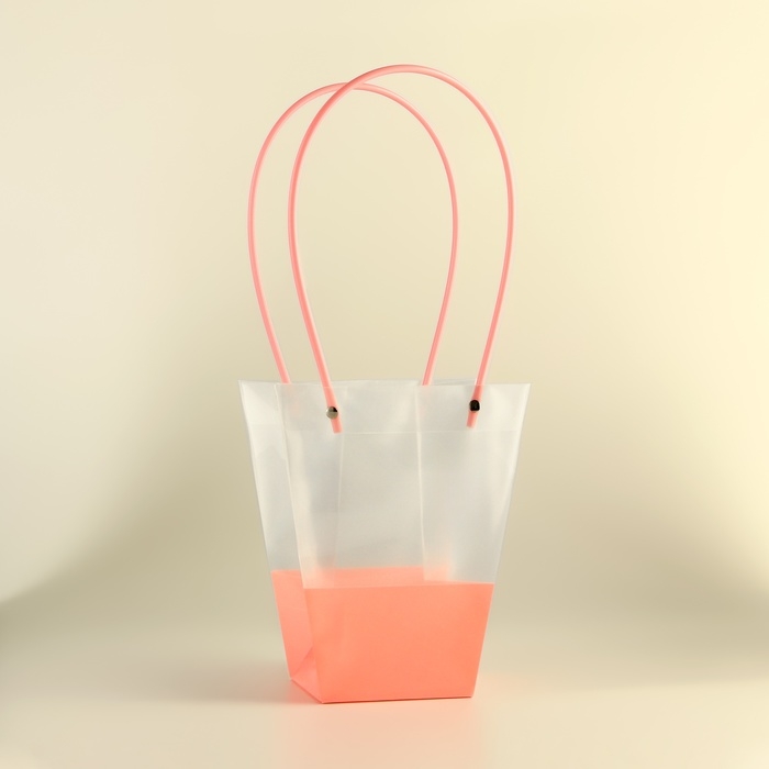 Сумка для цветов прозрачная, влагостойкая, розовая, 20х17х10 см Сумка для цветов прозрачная, влагостойкая, розовая, 20х17х10 см