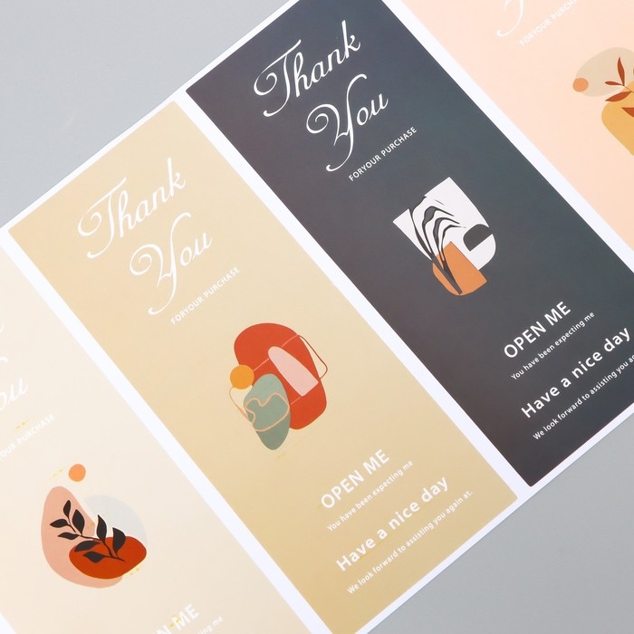 Наклейка бумага благодарность Наклейка бумага благодарность "Веточки. Абстракция" набор 40 шт 15х24 см