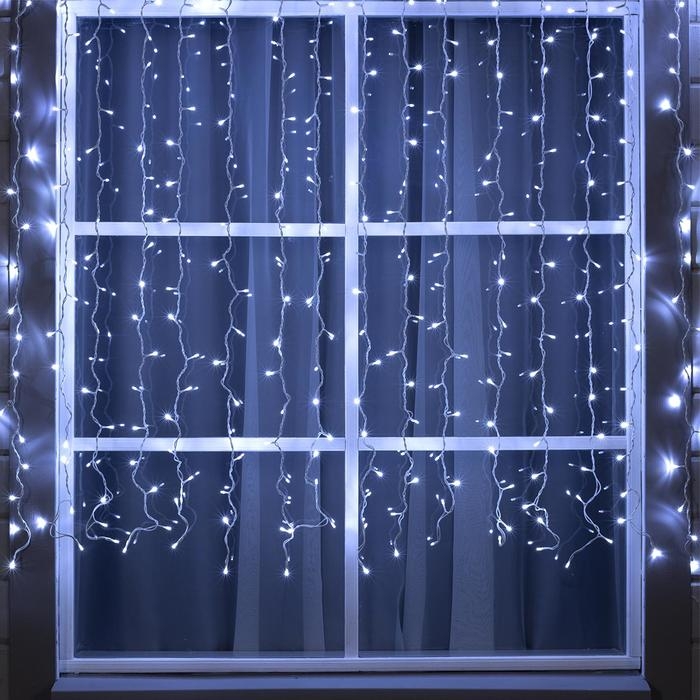 Гирлянда «Занавес» 2 × 1.5 м, IP44, УМС, белая нить, 360 LED, свечение белое, 220 В Гирлянда «Занавес» 2 × 1.5 м, IP44, УМС, белая нить, 360 LED, свечение белое, 220 В