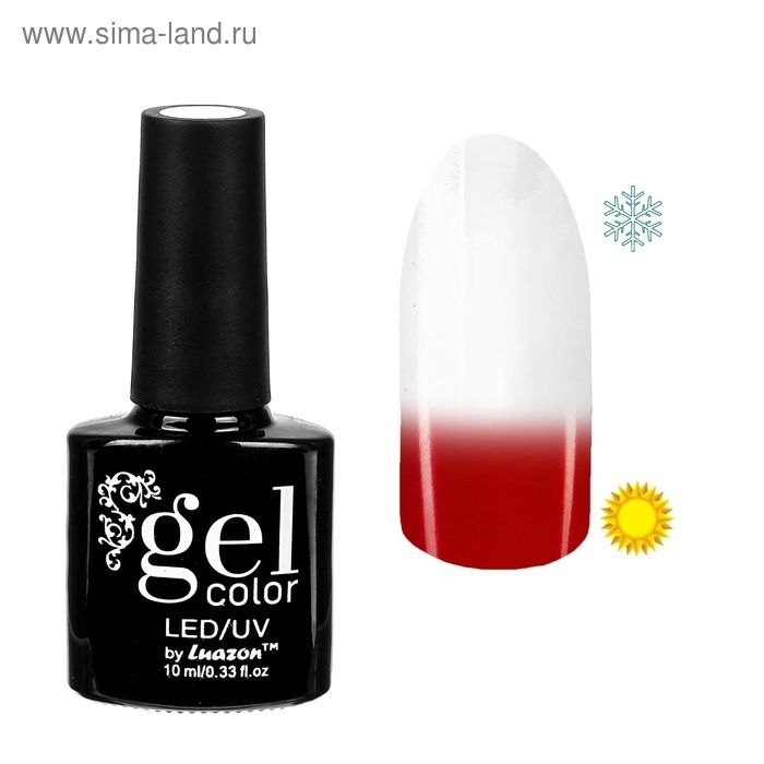 Топ-термо для ногтей, трёхфазный LED/UV, 10 мл, цвет прозрачный/красный Топ-термо для ногтей, трёхфазный LED/UV, 10 мл, цвет прозрачный/красный