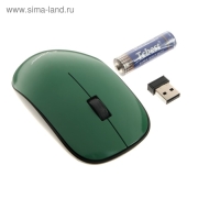 Мышь Gembird MUSW-111-GRN, беспроводная, оптическая, 1200 dpi, 2.4 ГГц, 1xAA, USB, зелёная