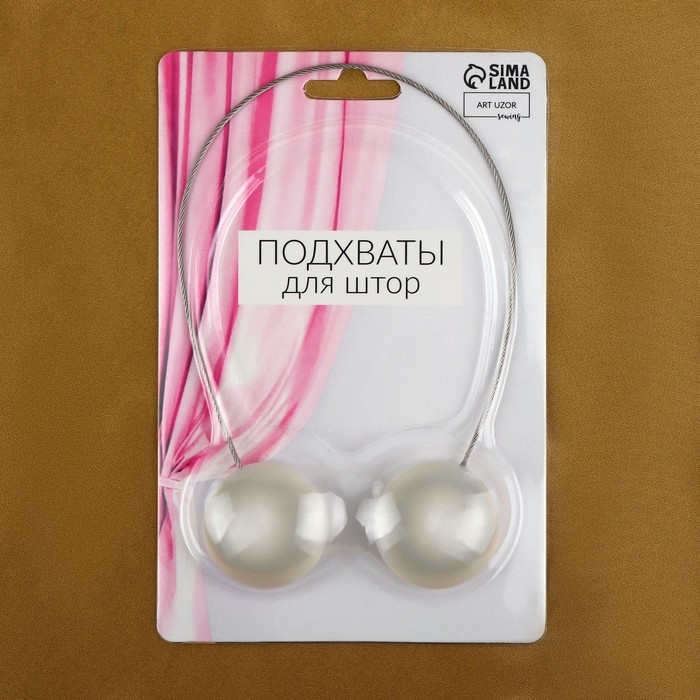 Подхват для штор «Переливы», d = 3,8 см, цвет белый/серый Подхват для штор «Переливы», d = 3,8 см, цвет белый/серый