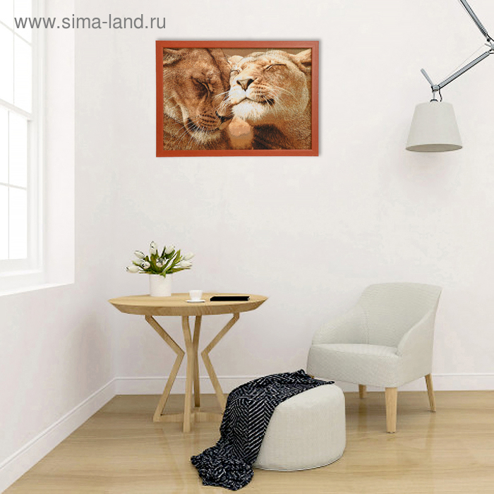 Гобеленовая картина Гобеленовая картина "Верность" 69*53 см рамка МИКС