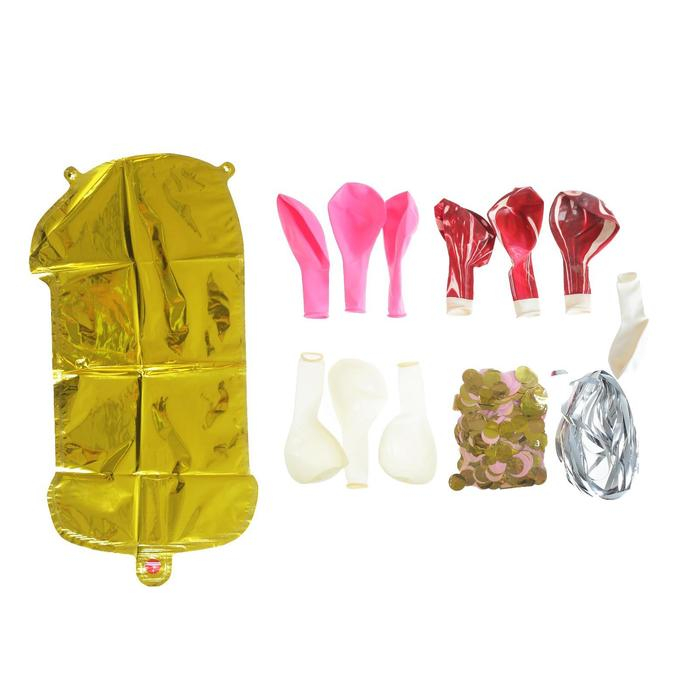 Набор воздушных шаров «1 годик», для девочки, латекс, фольга, 10 шт. Набор воздушных шаров «1 годик», для девочки, латекс, фольга, 10 шт.