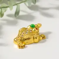 Нэцкэ металл "Денежная жаба с монетой" золото набор 6 шт 4х5,4х2 см