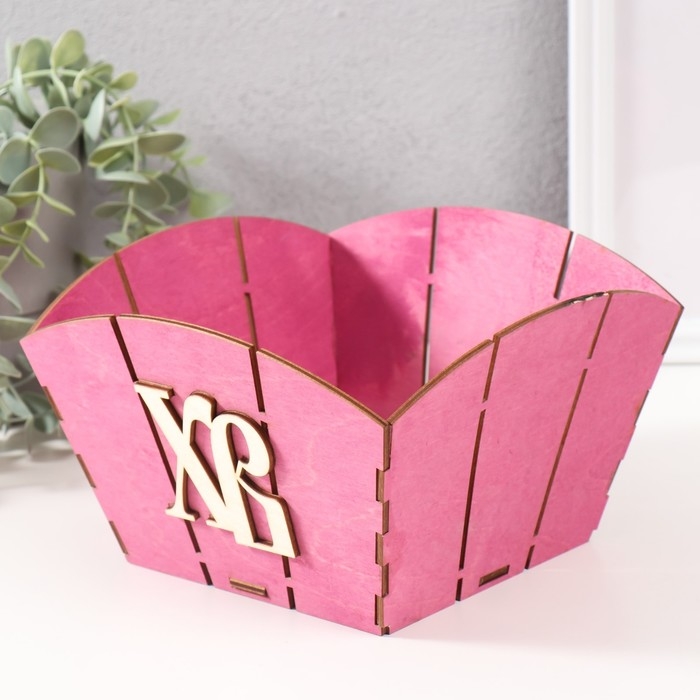 Корзина-шкатулка Пасхальная Корзина-шкатулка Пасхальная "ХВ" 19х19х12 см, сиреневый