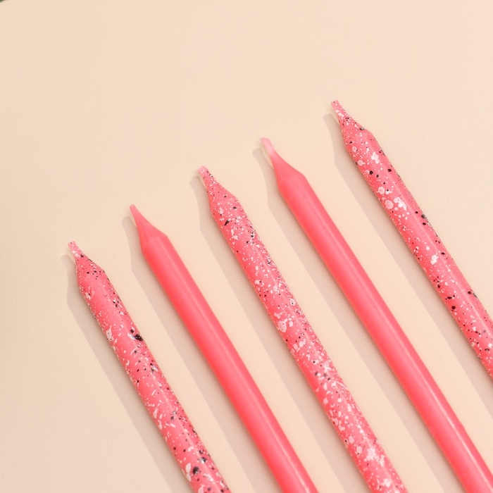 Свечи для торта Свечи для торта "Блестящая вечеринка", 10 шт, розовые