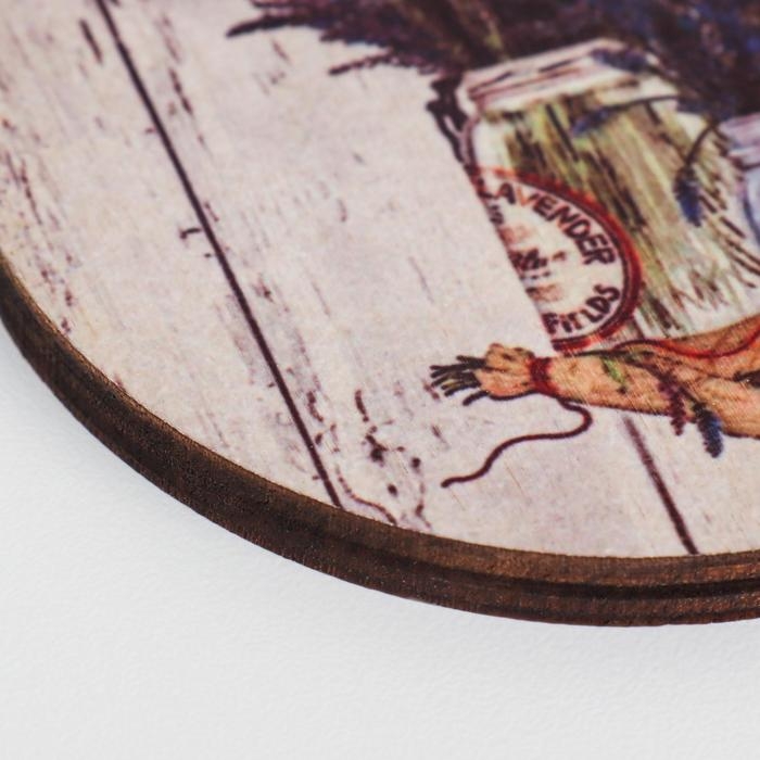 Подставка под горячее сувенирная Подставка под горячее сувенирная "Лавандовый букет" D=9 см