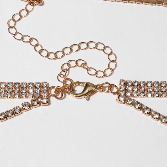 Чокер «Лёд», цвет белый в золоте 3 ряда, 44,5 см Чокер «Лёд», цвет белый в золоте 3 ряда, 44,5 см