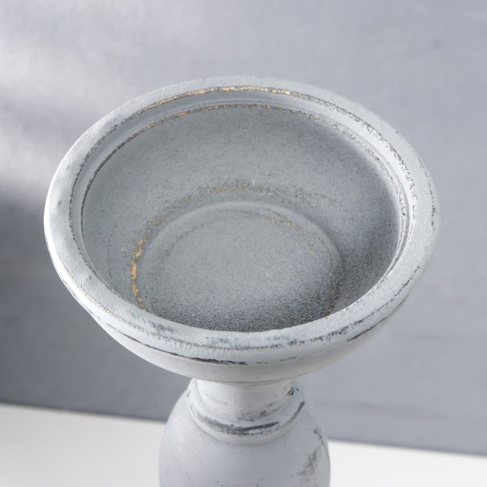 Подсвечник дерево на 1 свечу Подсвечник дерево на 1 свечу "Элегант" серый состаренный 46,5х11,5х11,5 см