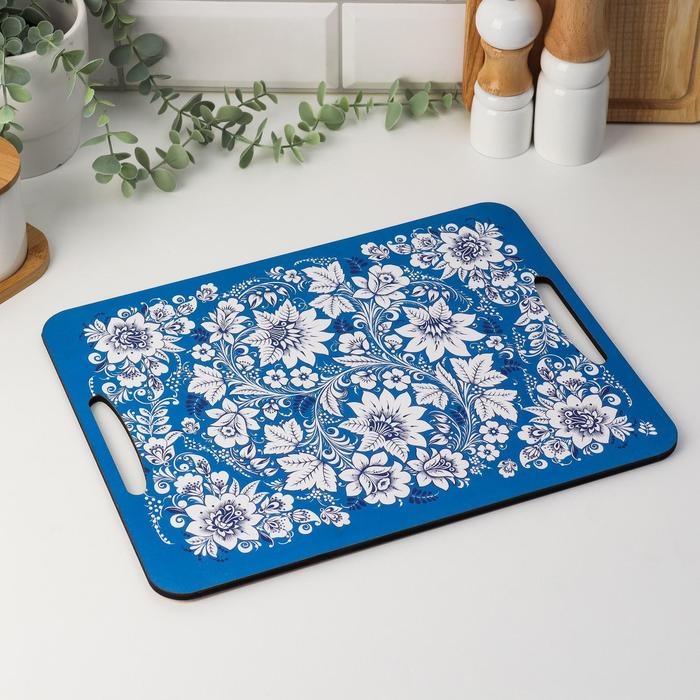 Разделочная доска-поднос  Разделочная доска-поднос "Гжель" 36х28 см