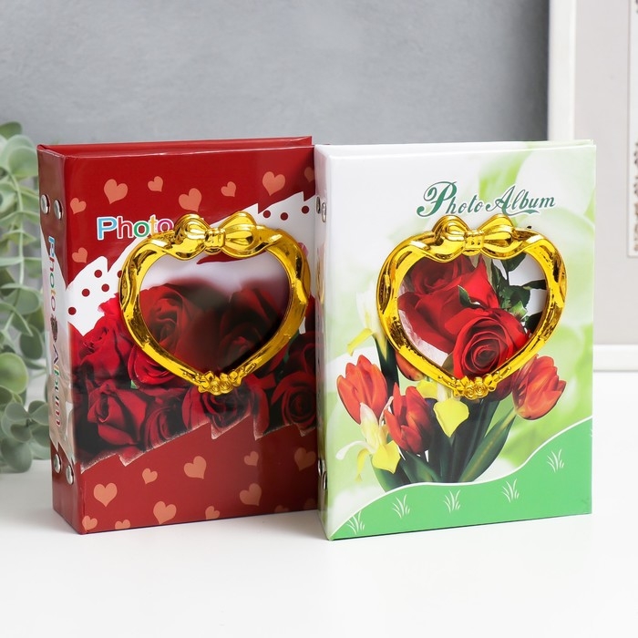 Фотоальбом 96фото 10х15 см  Фотоальбом 96фото 10х15 см "Золотая рамка" МИКС 16,5х12,5х4,5 см