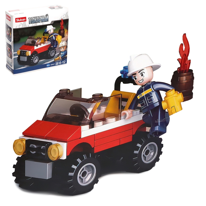 Конструктор «Пожарный квадроцикл», 58 деталей Конструктор «Пожарный квадроцикл», 58 деталей