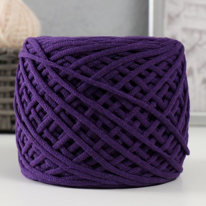 Хлопковый шнур 3 мм 220м/240±5 гр Градиент Хлопковый шнур 3 мм 220м/240±5 гр Градиент "Лето" (баклажан/белый)