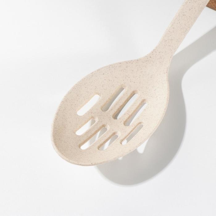 Ложка с прорезями Доляна «Беж», 28,5×6,2 см, цвет бежевый Ложка с прорезями Доляна «Беж», 28,5×6,2 см, цвет бежевый