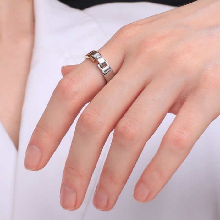 Кольцо XUPING переход, цвет серебряно-золотой, размер 18