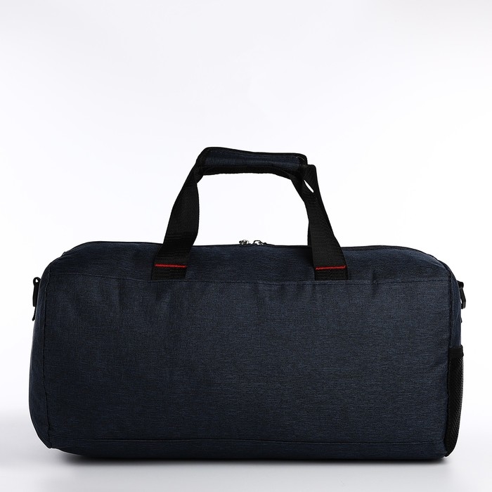 Сумка спортивная на молнии, боковой карман/сетка, регулируемый ремень, средний размер, цвет синий