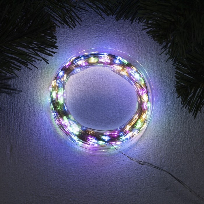 Гирлянда «Нить» 50 м роса, IP44, серебристая нить, 500 LED, свечение мульти, 8 режимов, 31 В Гирлянда «Нить» 50 м роса, IP44, серебристая нить, 500 LED, свечение мульти, 8 режимов, 31 В