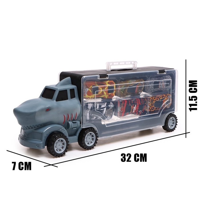 Грузовик «Акула. Перевозчик», с машинками 6 шт. Грузовик «Акула. Перевозчик», с машинками 6 шт.