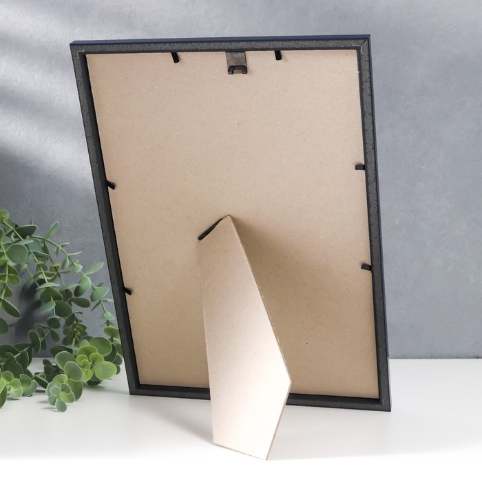 Фоторамка пластик Фоторамка пластик "Палитра" 21х30 см, синий металлик, с ножкой