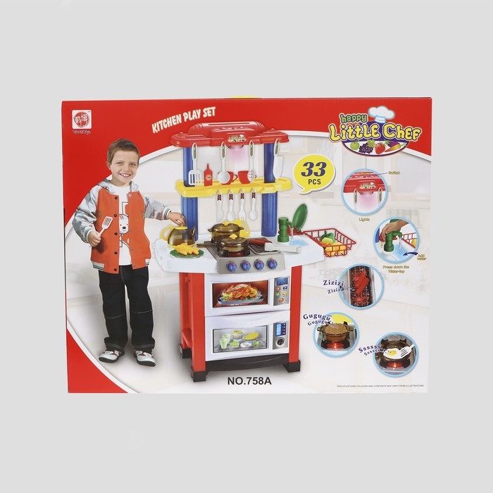 Игровой модуль «Кухня для Шефа» с аксессуарами, свет, звук, бежит вода из крана, 33 предмета Игровой модуль «Кухня для Шефа» с аксессуарами, свет, звук, бежит вода из крана, 33 предмета