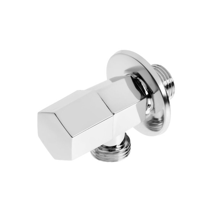 Кран угловой ZEIN engr, 1/2" х 1/2", кран-букса латунь/керамика, нерж. сталь, хром