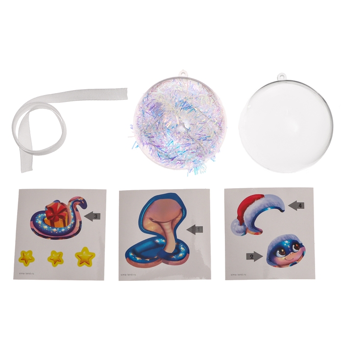 Ёлочный шар - персонаж своими руками на новый год «Змея», новогодний набор для творчества Ёлочный шар - персонаж своими руками на новый год «Змея», новогодний набор для творчества