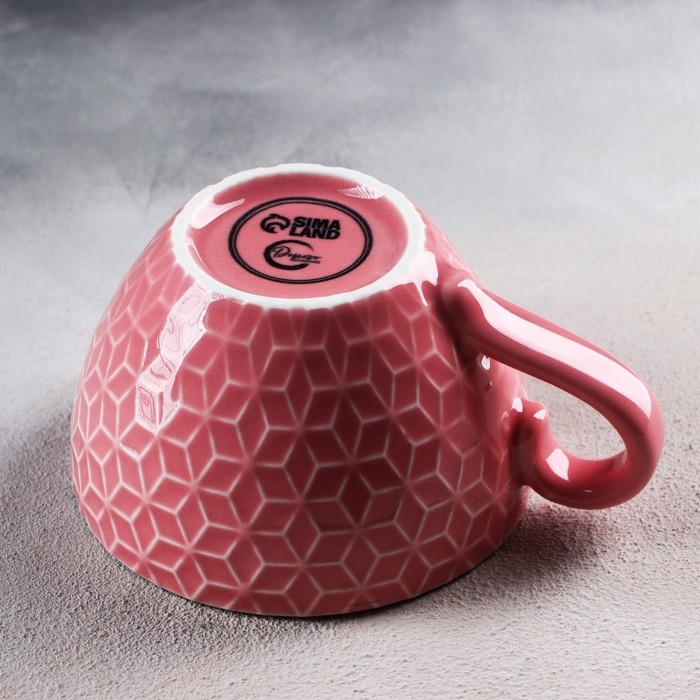 Кружка керамическая «Винтаж», 290 мл, цвет розовый Кружка керамическая «Винтаж», 290 мл, цвет розовый