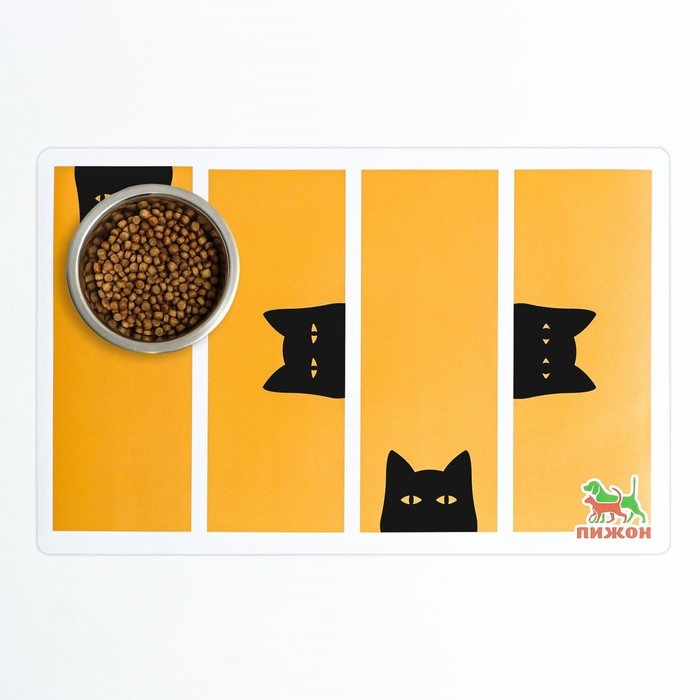 Коврик под миску  Коврик под миску "Пижон" с нескользящим основанием 43 х 28 см "Подозрительный кот"