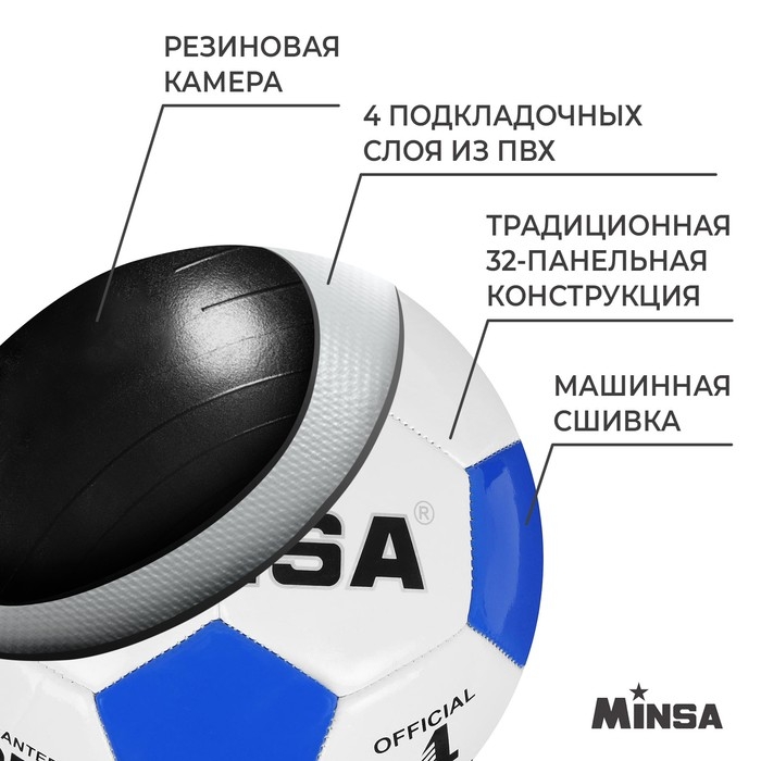 Мяч футбольный MINSA, TPU, машинная сшивка, 32 панели, р. 4 Мяч футбольный MINSA, TPU, машинная сшивка, 32 панели, р. 4