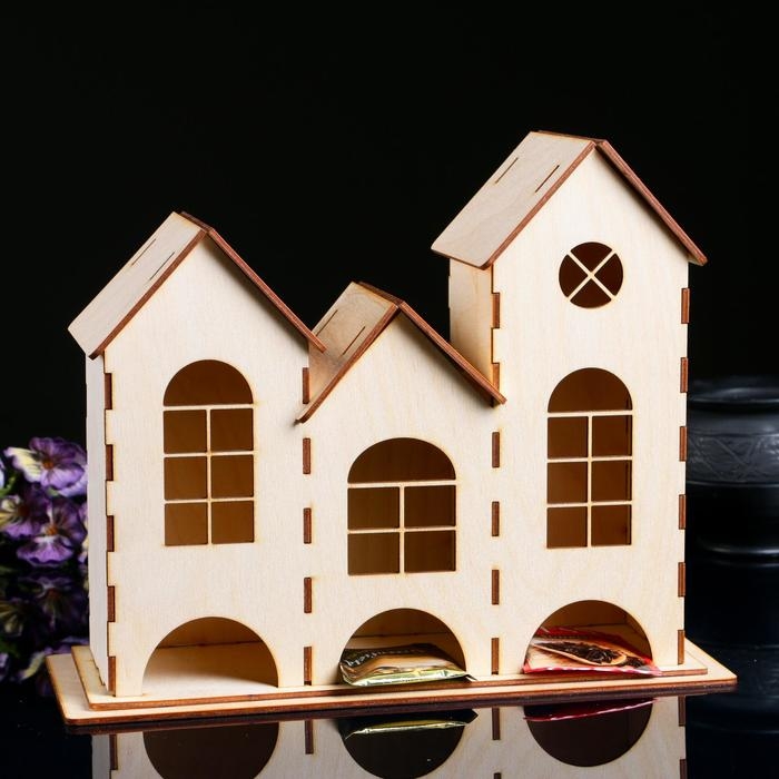 Заготовка для декупажа Заготовка для декупажа "Чайный домик низкий" 3 секции разной высоты 31х 13 х 25 см