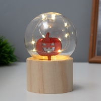 Ночник «Шар-тыква» LED 3хAG10 шар 8см 6,5х6,5х11,5см
