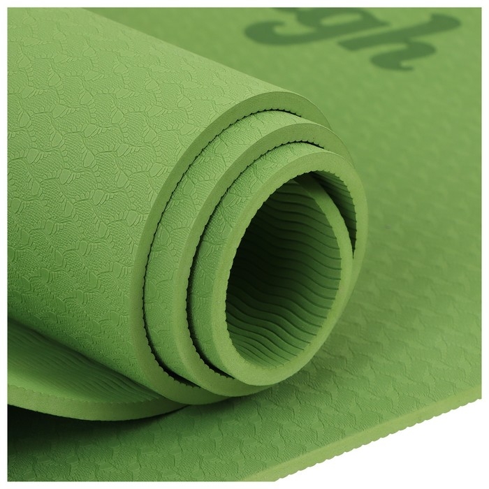 Коврик для йоги Sangh, 183×61×0,6 см, цвет зелёный Коврик для йоги Sangh, 183×61×0,6 см, цвет зелёный