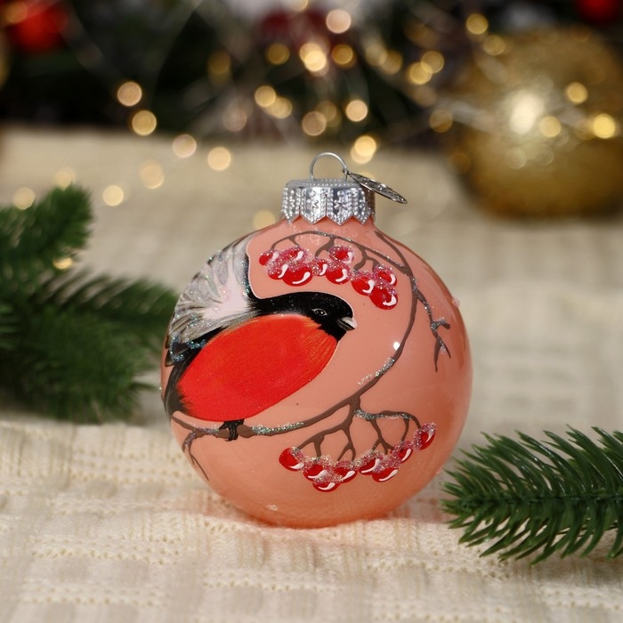 Шар Шар "Сказочный снегирь 2", 80 мм., в подарочной упаковке