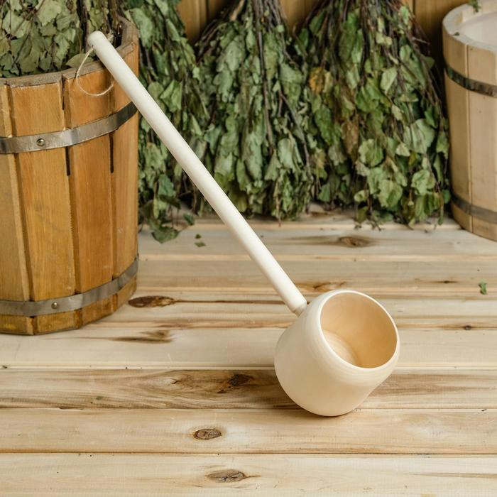 Ковш для бани точёный из липы, 0,5 л, округлый (форма цилиндр) Ковш для бани точёный из липы, 0,5 л, округлый (форма цилиндр)