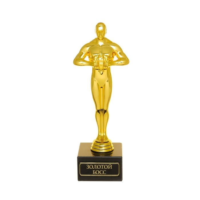 Кубок наградная фигура «Золотой босс», оскар, пластик, подставка камень, 18 х 6 см Кубок наградная фигура «Золотой босс», оскар, пластик, подставка камень, 18 х 6 см