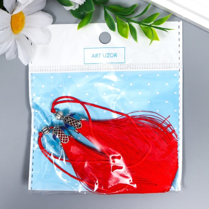 Декор для творчества текстиль Декор для творчества текстиль "Кисть Падишах" красный набор 2 шт 9х1 см