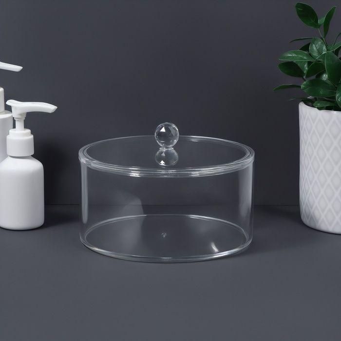 Органайзер для хранения, с крышкой, 14 × 14 × 9,3 см, цвет прозрачный Органайзер для хранения, с крышкой, 14 × 14 × 9,3 см, цвет прозрачный