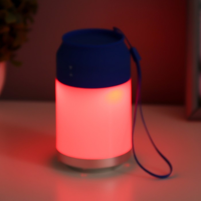 Ночник Ночник "Фоси" LED 5 режимов от батареек 3хААА бело-синий 6,5х6,5х11,5 см