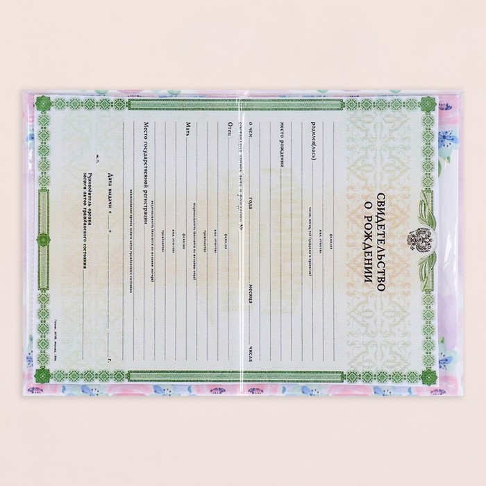 Папка под свидетельство о рождении  Папка под свидетельство о рождении "Малыш" радуга, А5